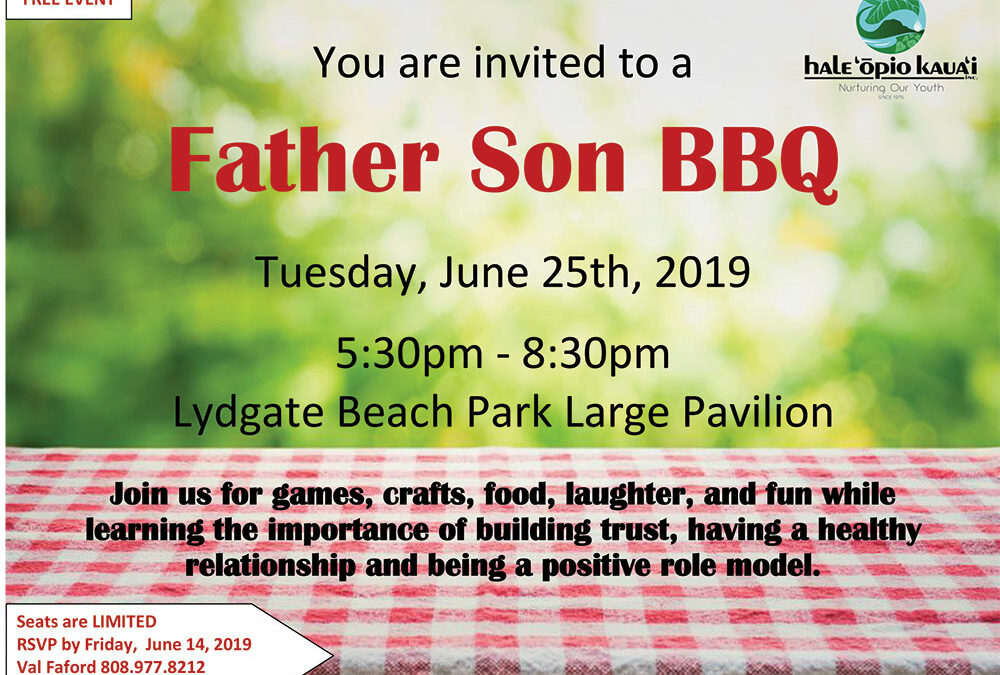 You are invited to a Father Son BBQ