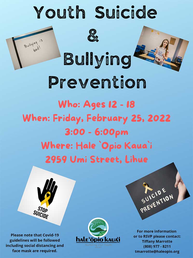 Youth Suicide & Bullying Prevention 2022