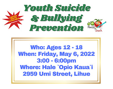 Youth Suicide & Bullying Prevention 5-6-2022