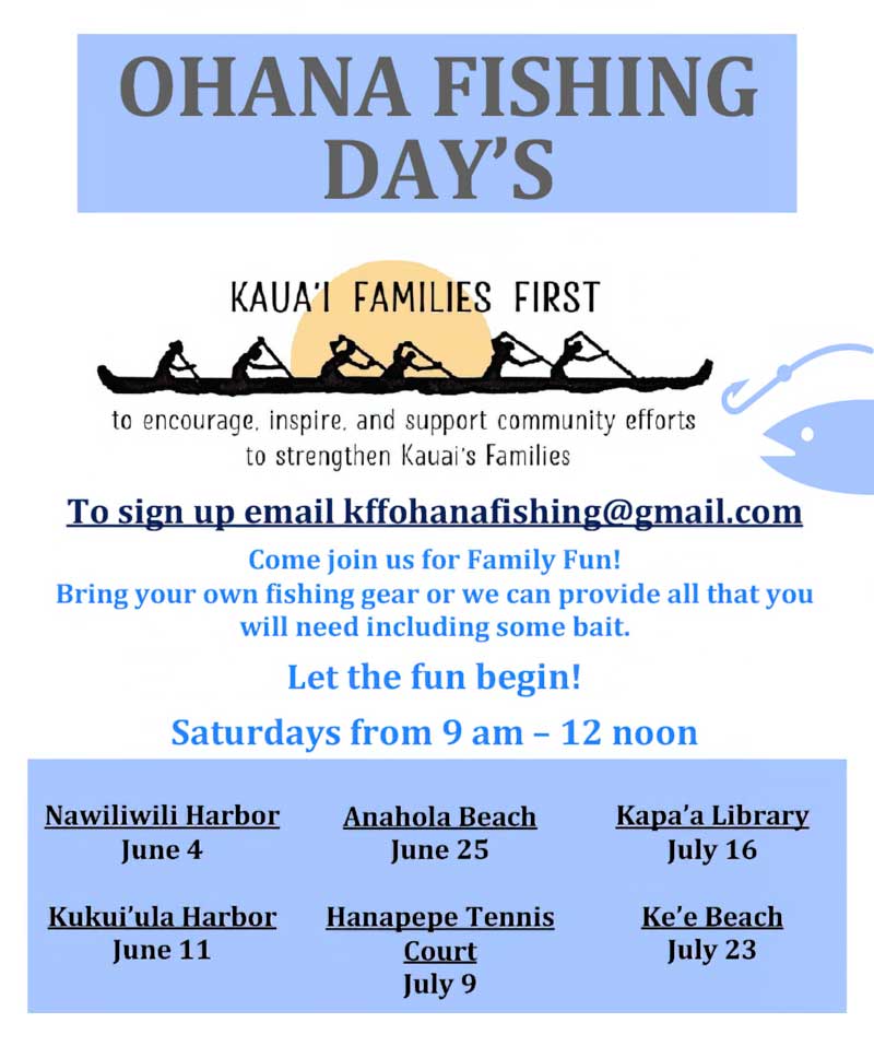 Ohana Fishing Days - Kauai Families First and Hale Opio Kauai.