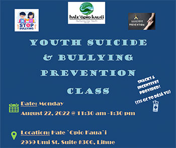 Youth Suicide & Bullying Prevention 8-22-2022