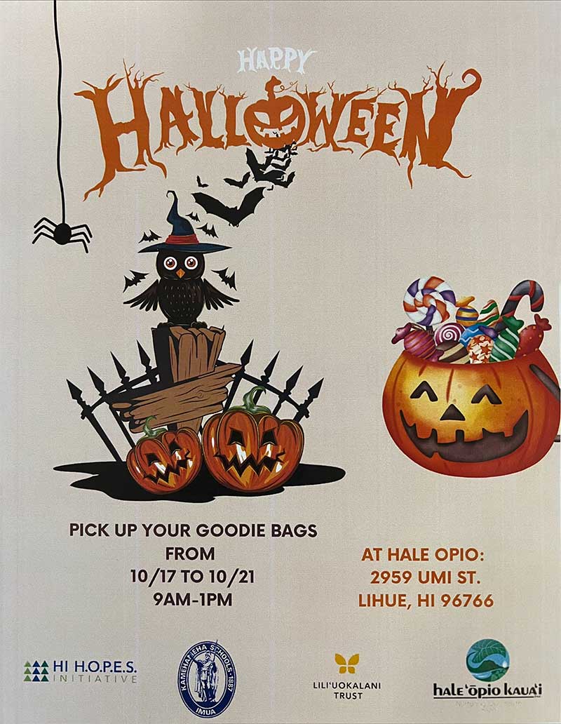 Halloween 2022 Grab Bag Event Flier - Hale  Opio Kauai