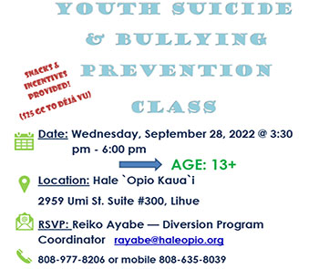 Youth Suicide & Bullying Prevention 9-28-2022