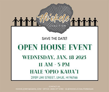 Ho’okele Open House Event – 1/18/2023