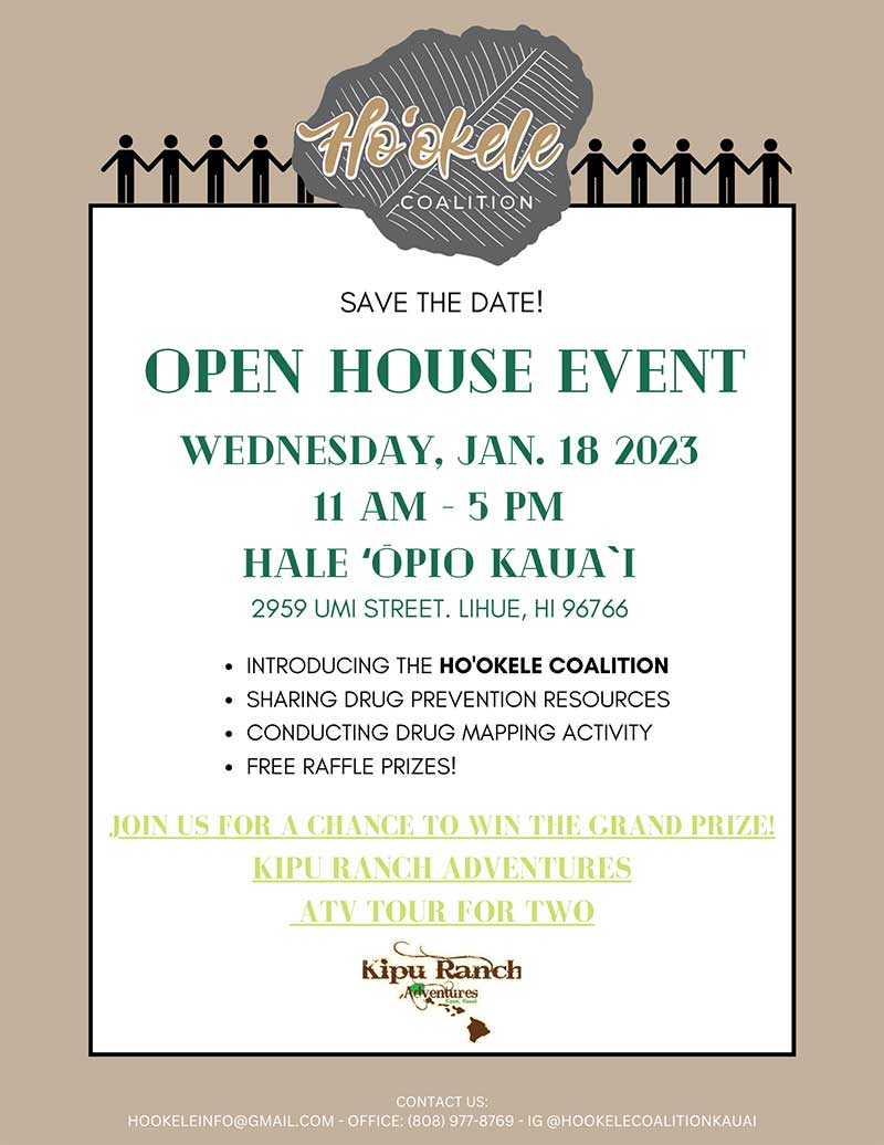 Ho'okele Open House Event Full Flyer - Hale Opio Kauai