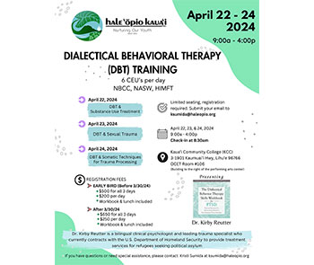 Dialectical Behavioral Therapy Training 4/22-24/2024