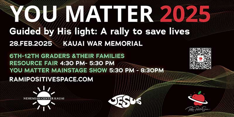 Flyer for You Matter 2025 - Guided by His light: A rally to save lives.